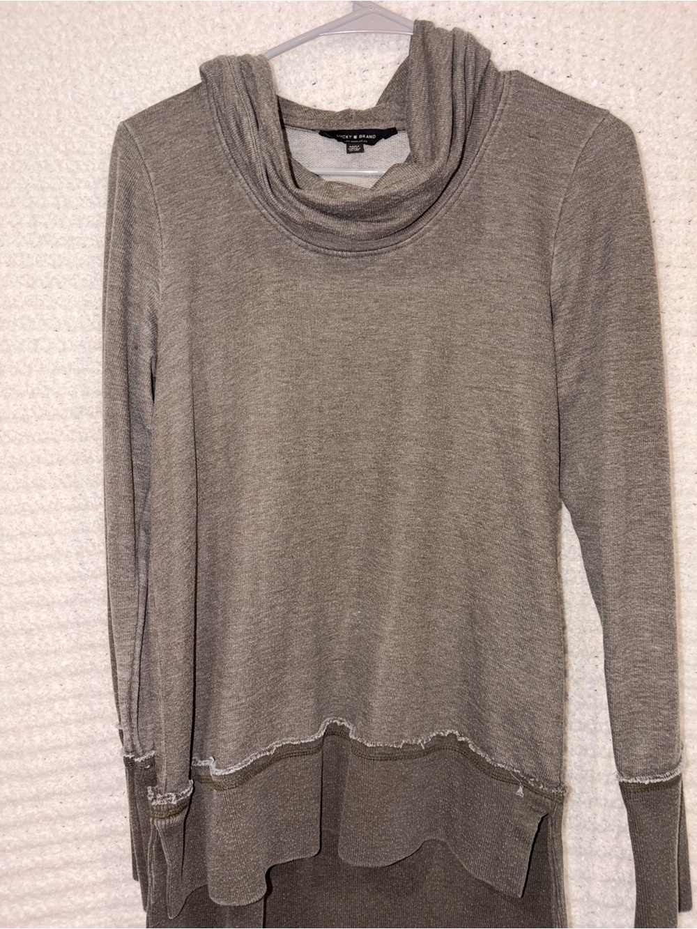Lucky Brand Heather Gray Cowl Neck Sweater